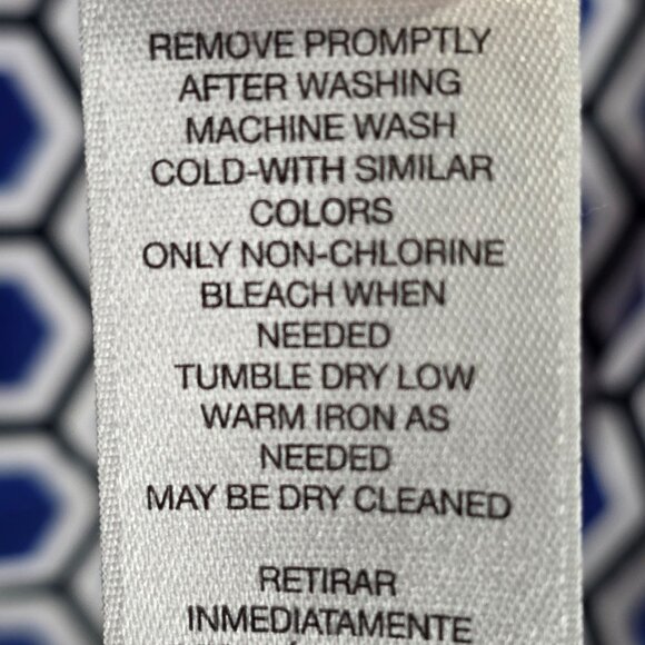 Womens Chicos Blue Hexagon Pattern Shirt No Iron Button Up Long Sleeve Size 3 - Picture 8 of 8